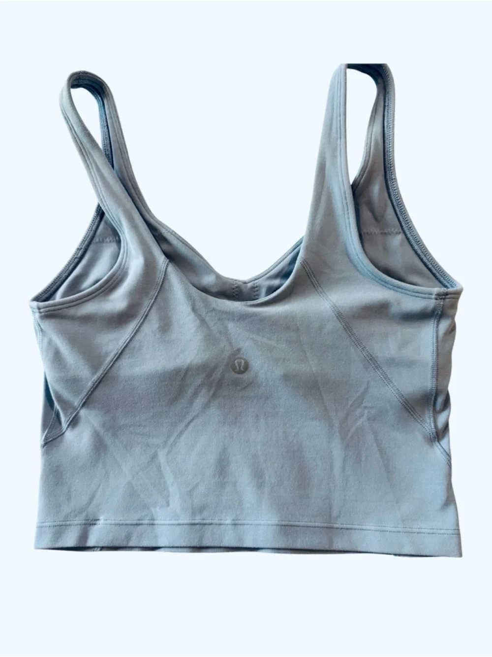 Lululemon Sports Bra Crop Tank Grey Sage/Light Blue Size 4